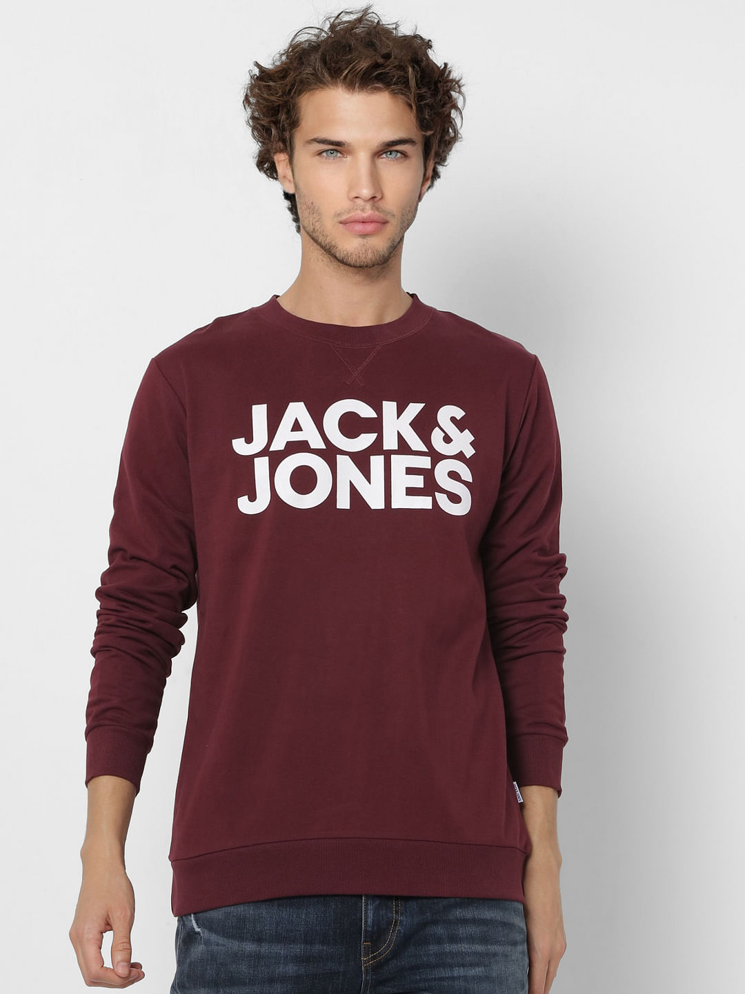 Maroon Logo Print Sweatshirt