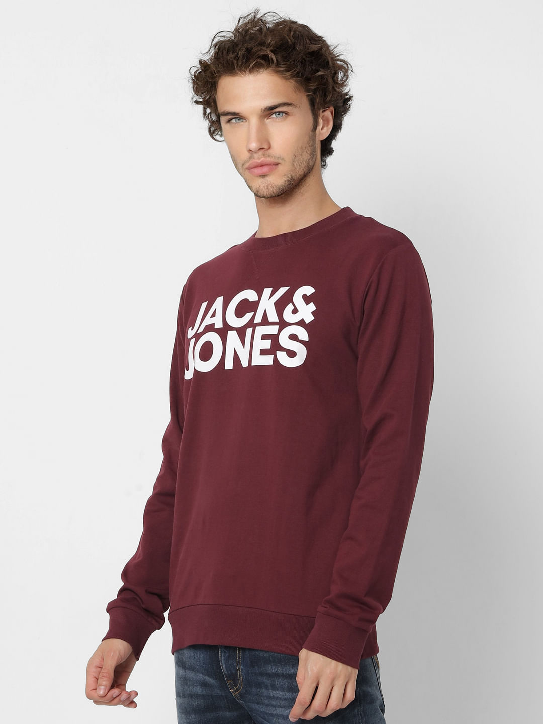 Maroon Logo Print Sweatshirt