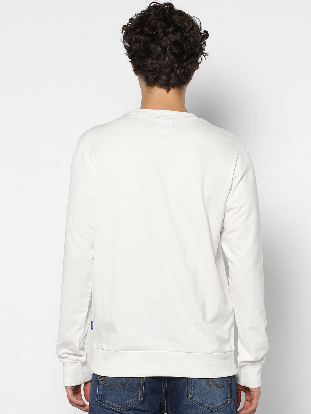 White Hooded Logo Print Sweatshirt