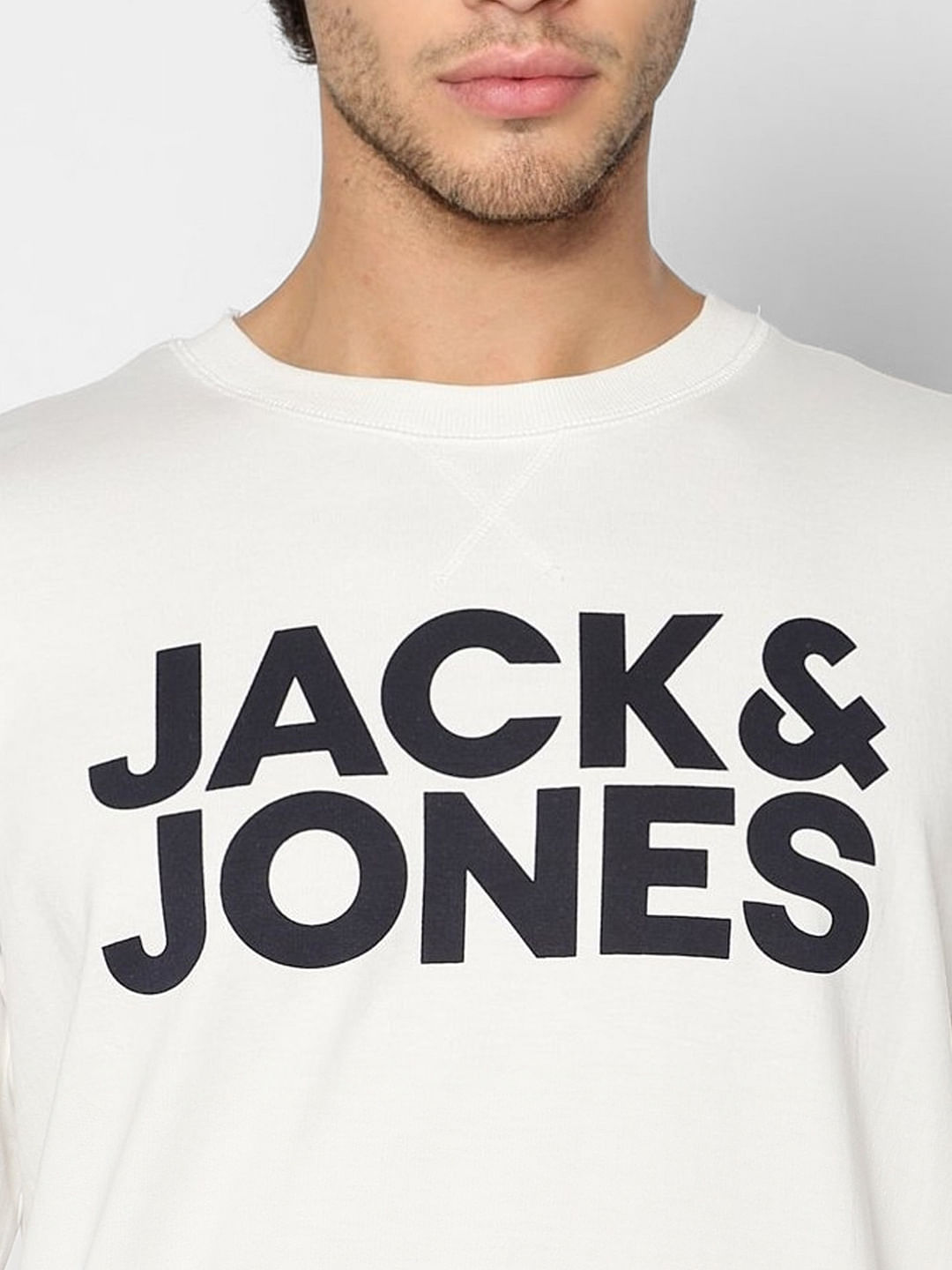 White Hooded Logo Print Sweatshirt