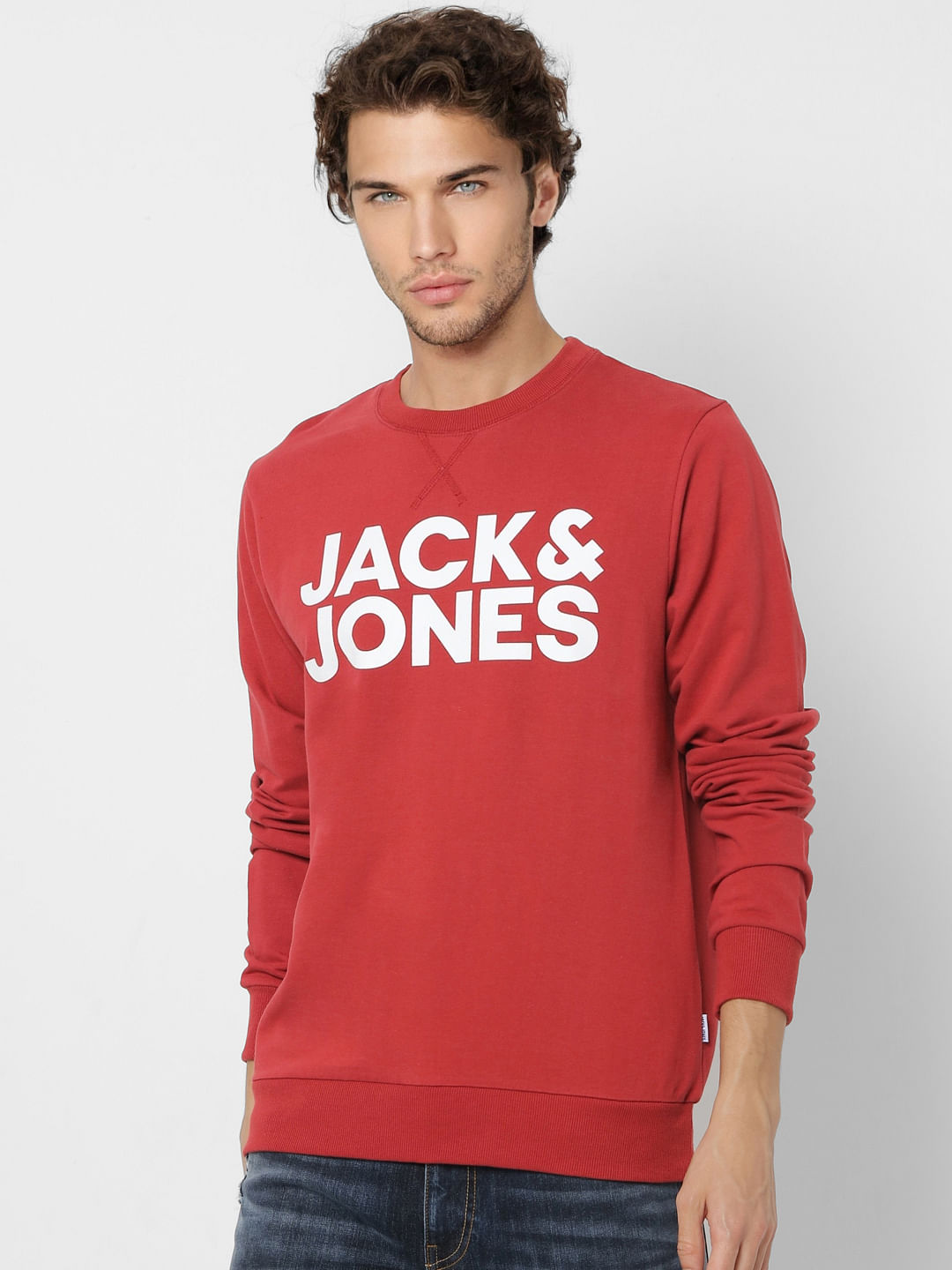 Red Logo Print Sweatshirt