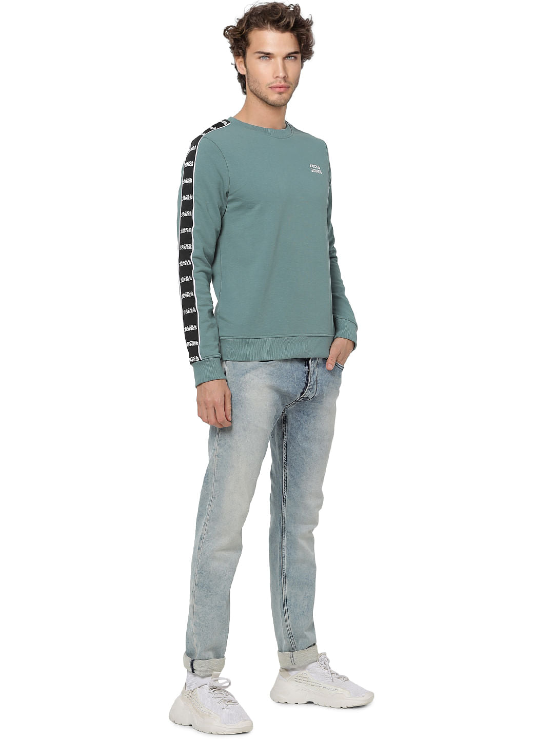 Green Tape Detail Sweatshirt