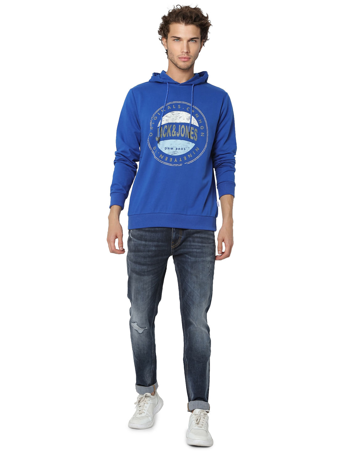 Blue Hooded Sweatshirt