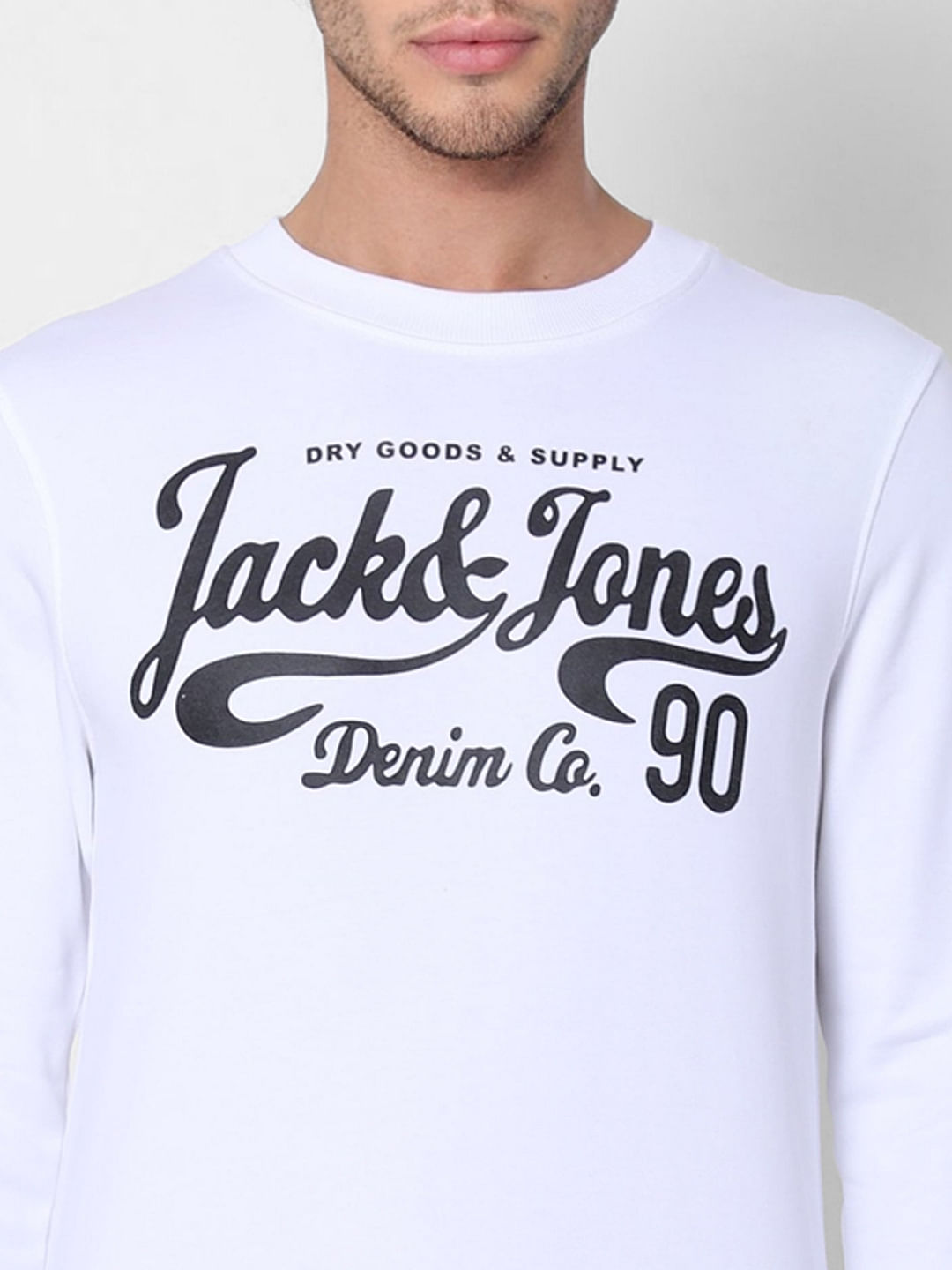 White Logo Print Sweatshirt