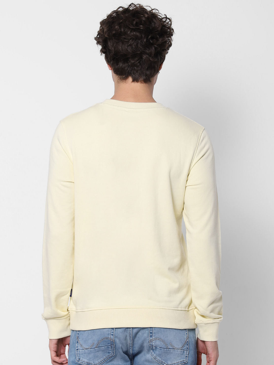 Light Yellow Logo Print Sweatshirt