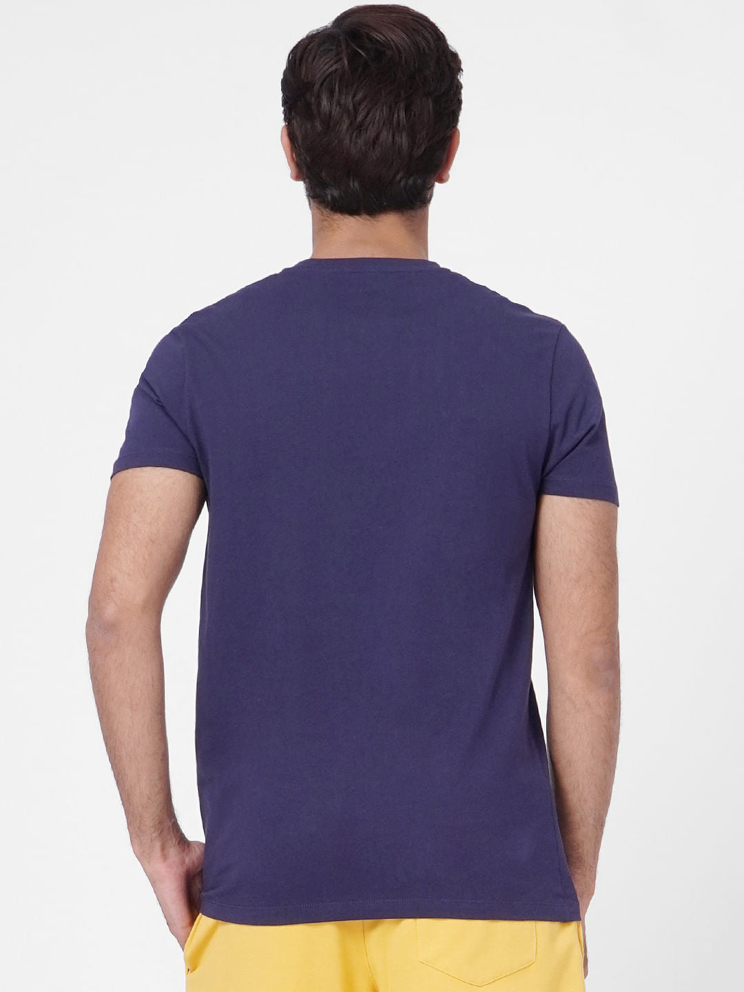 Dark Blue Graphic Print Crew Neck T-shirt