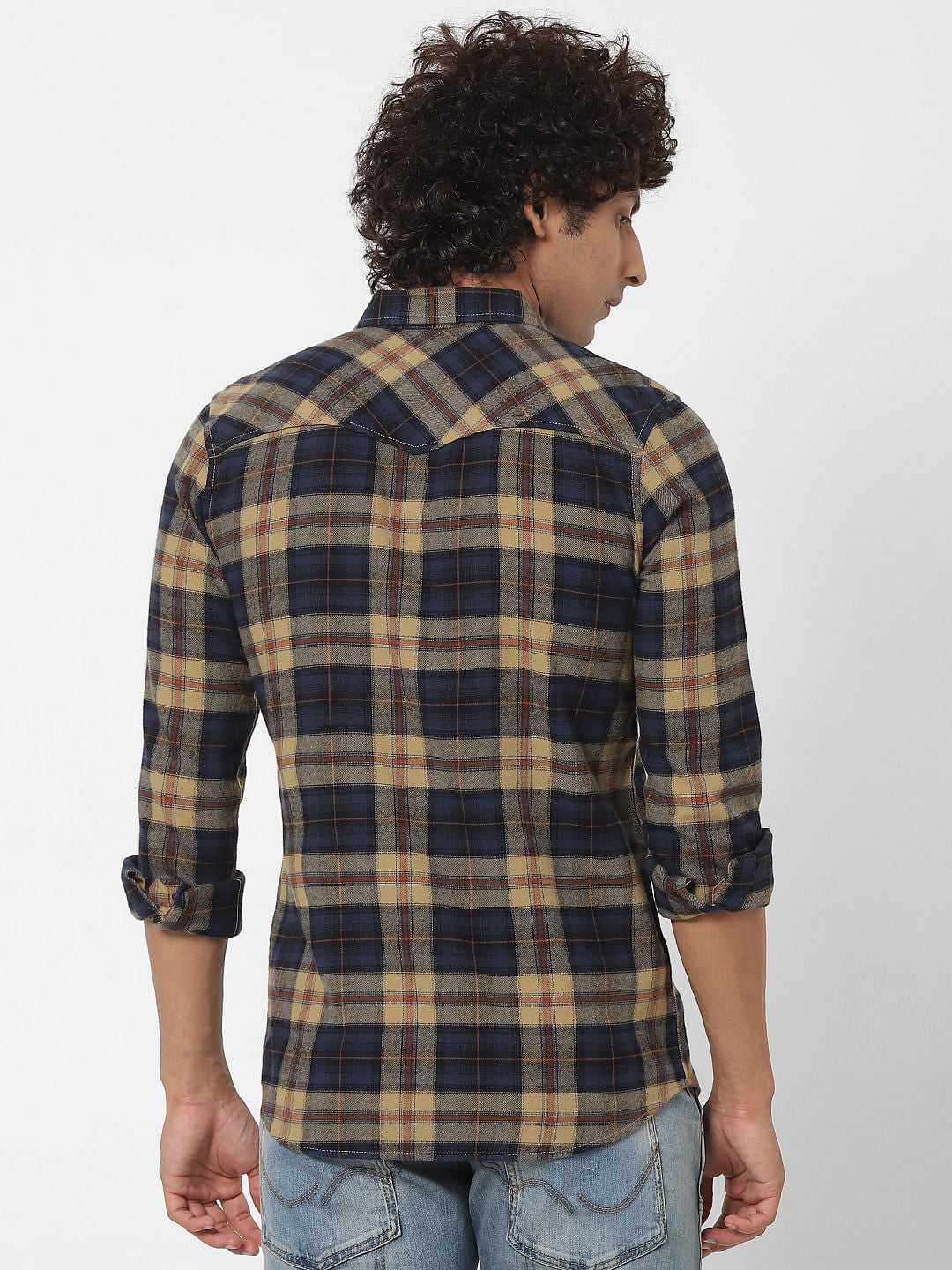 Brown Check Full Sleeves Shirt