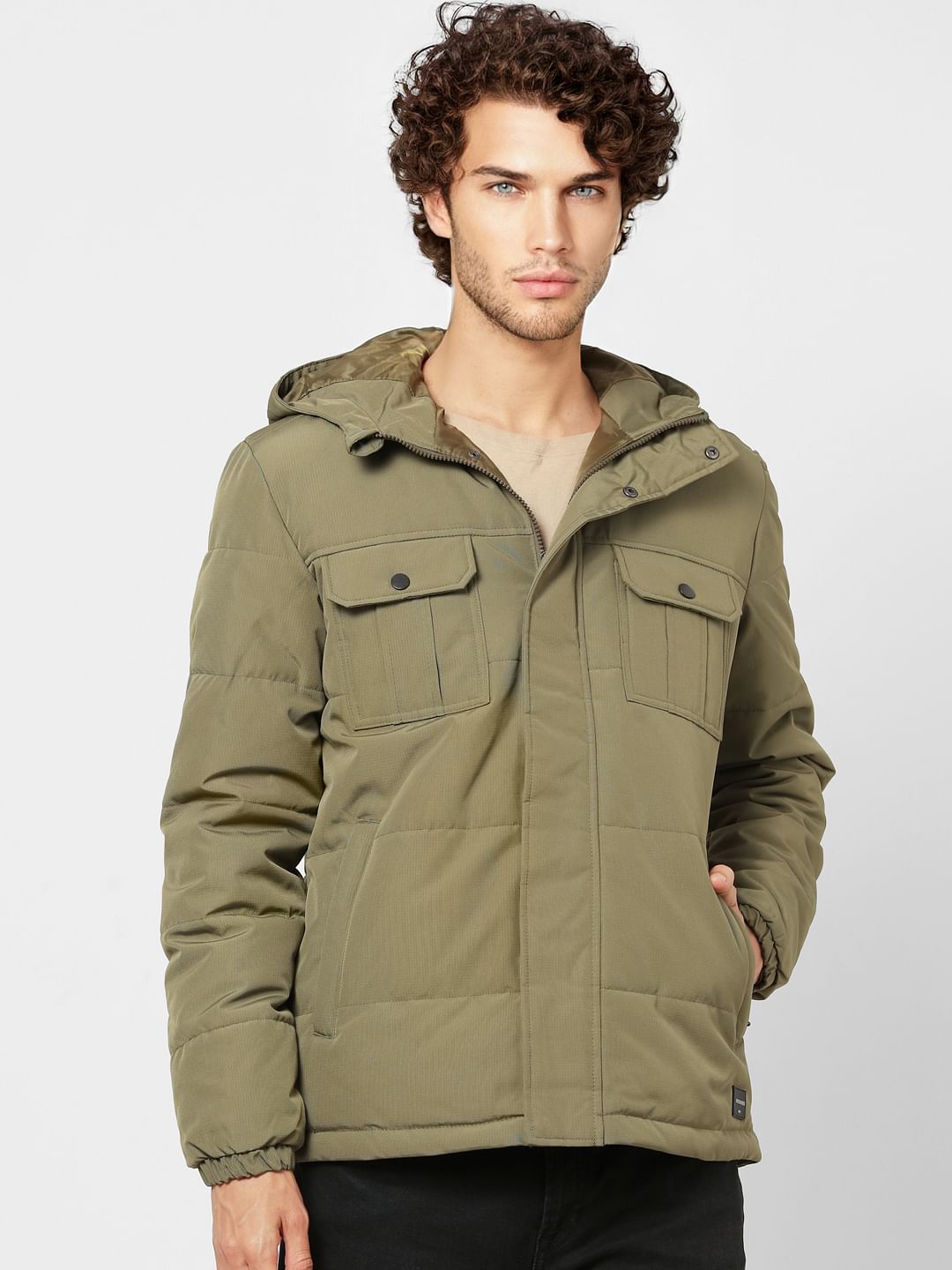 Olive Green Puffer Jacket