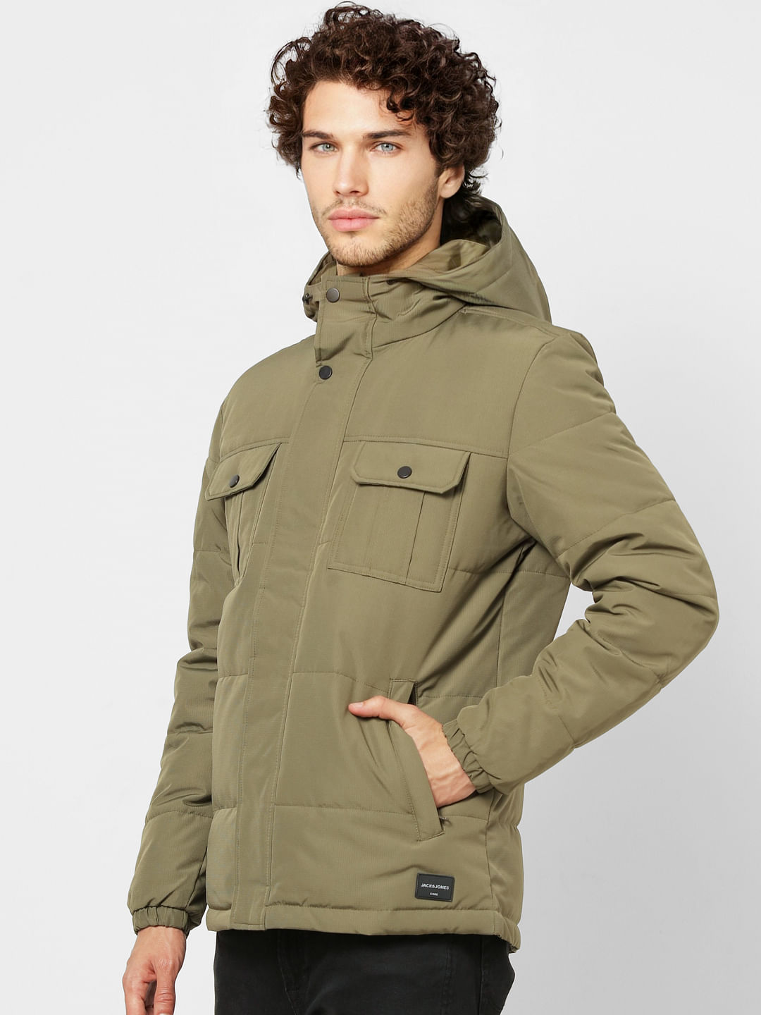 Olive Green Puffer Jacket