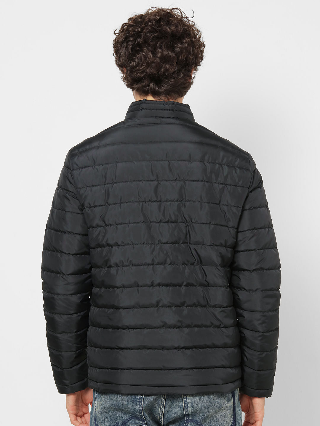 Black High Neck Puffer Jacket