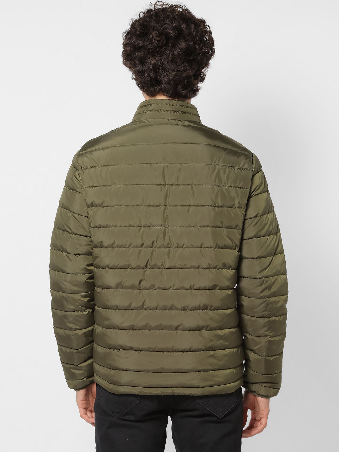 Green High Neck Puffer Jacket