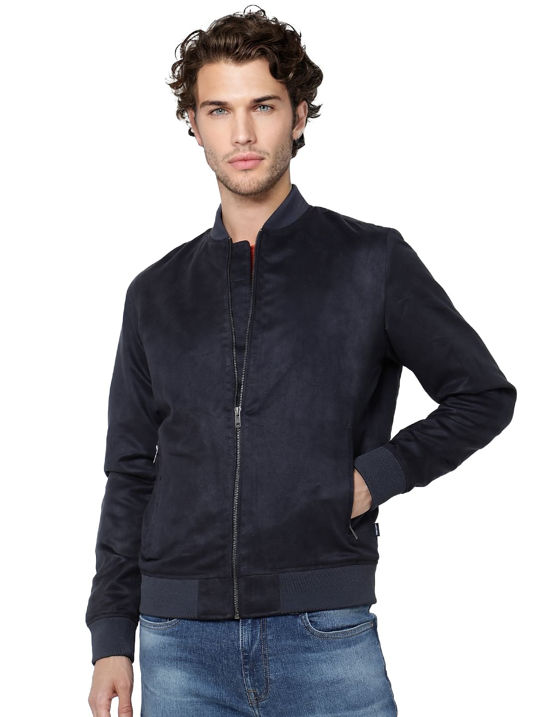 Navy Blue Bomber Jacket
