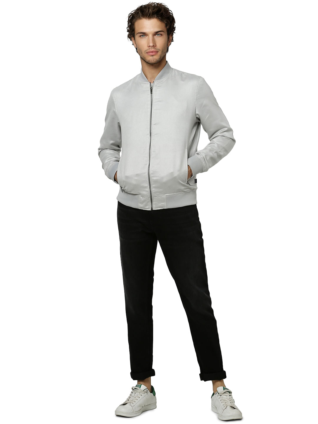 Grey Bomber Jacket
