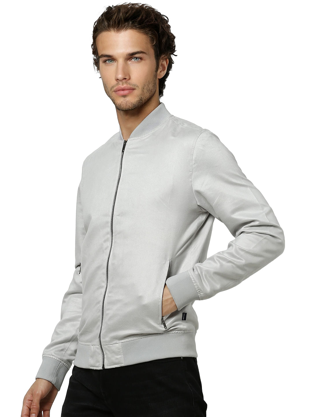 Grey Bomber Jacket