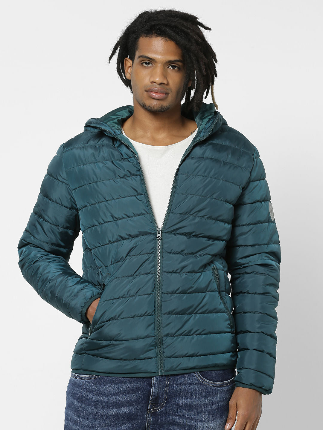 Green Hooded Puffer Jacket