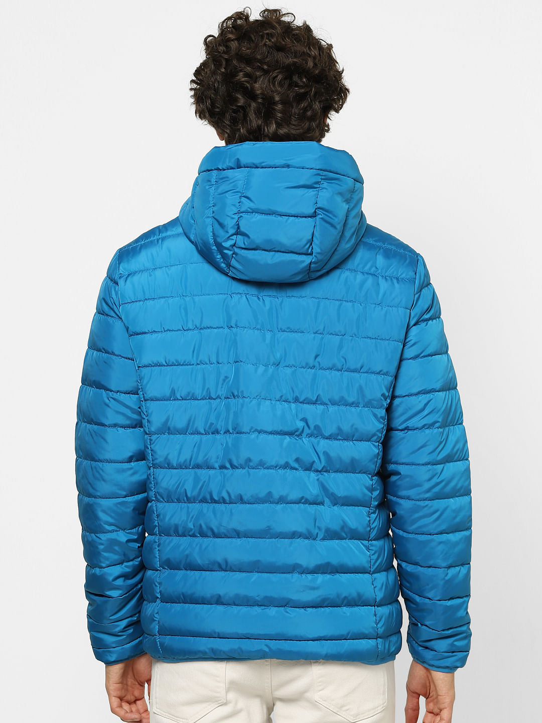 Blue Hooded Puffer Jacket