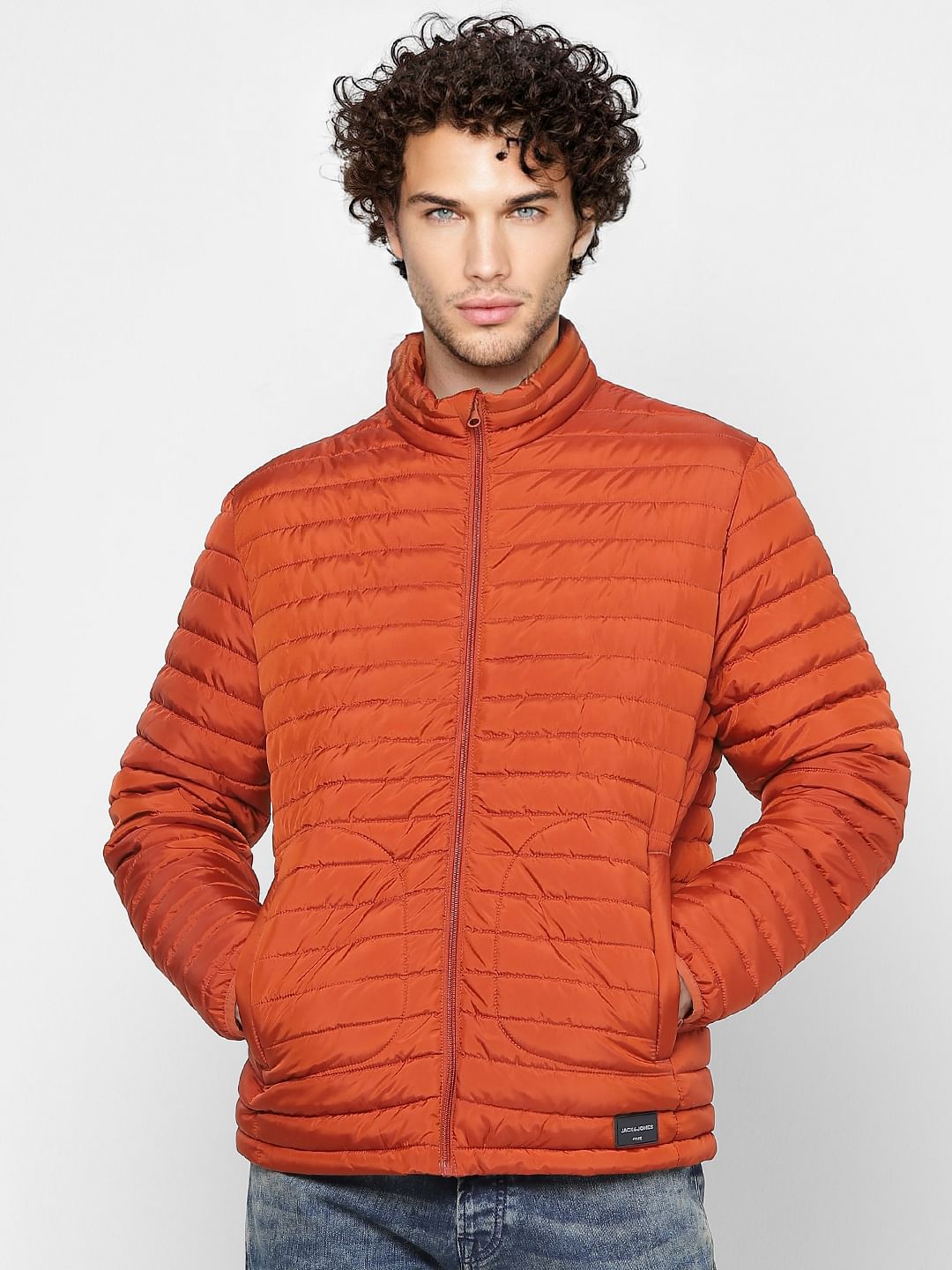 Red High Neck Puffer Jacket