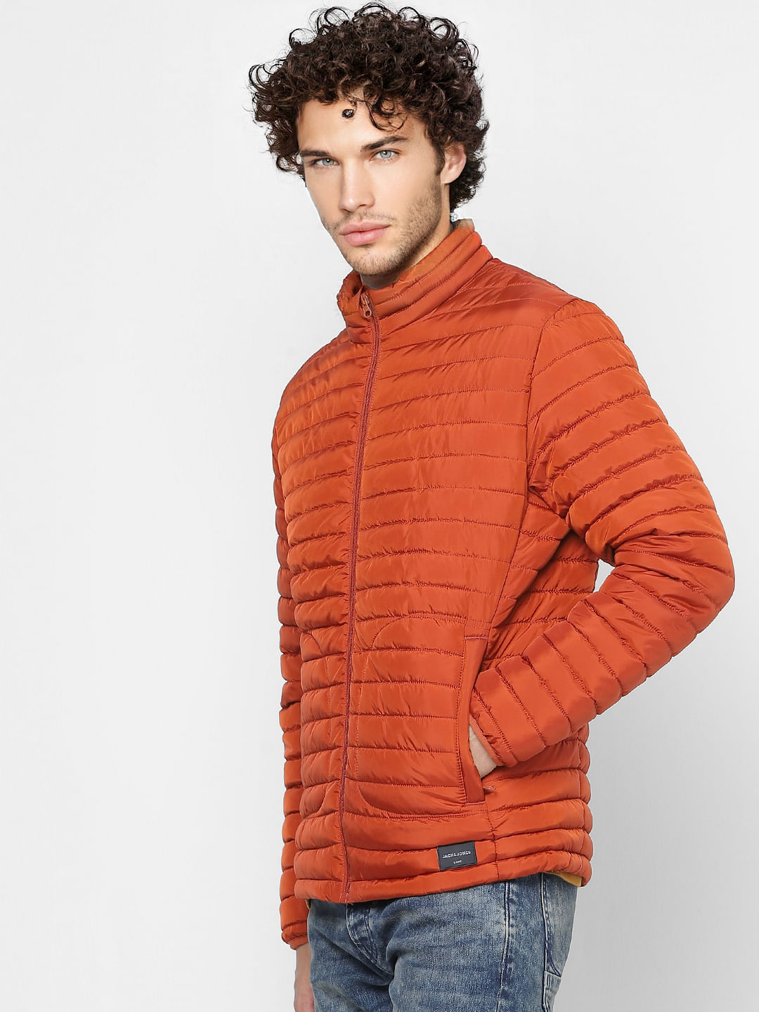 Red High Neck Puffer Jacket