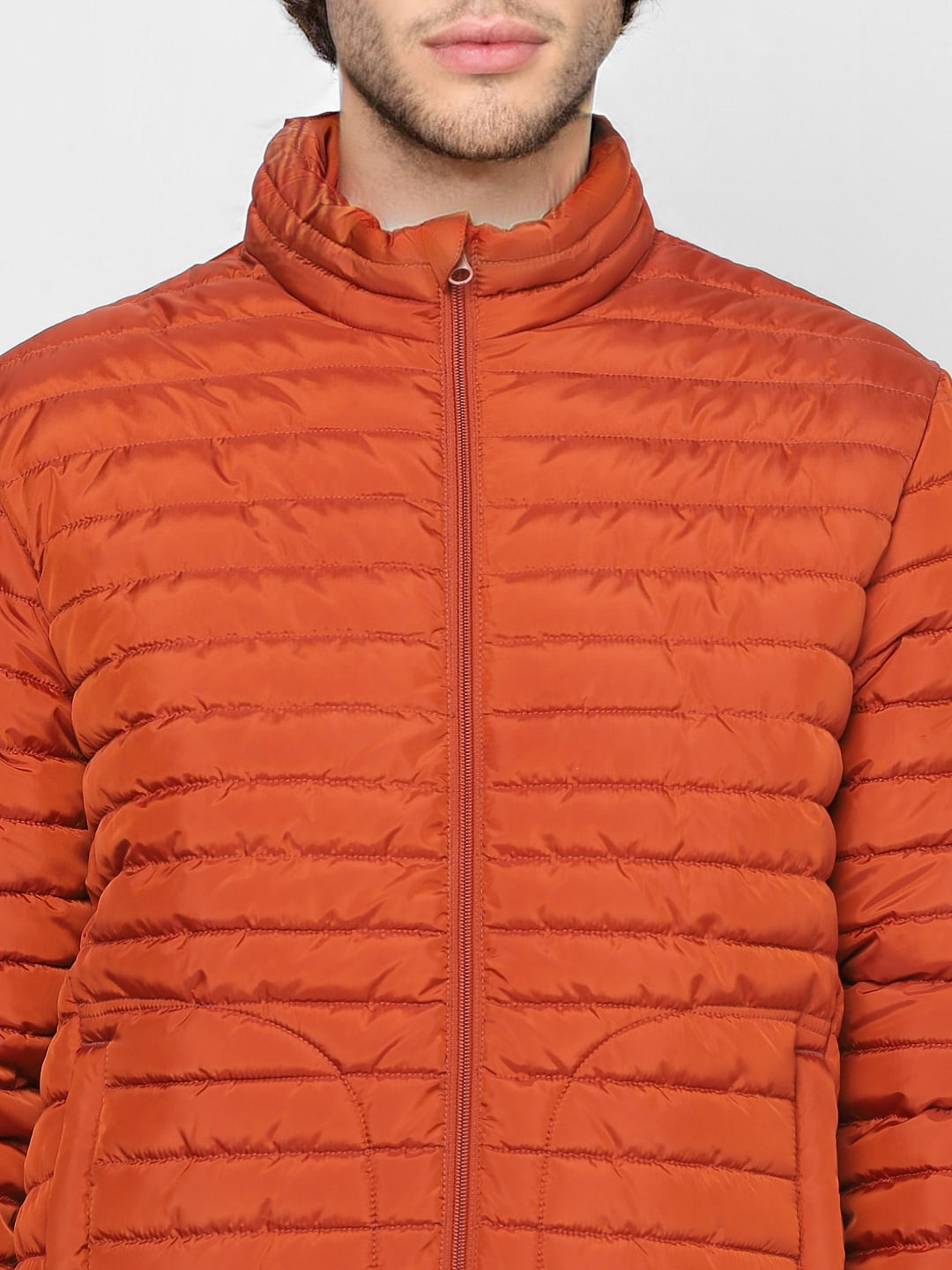 Red High Neck Puffer Jacket