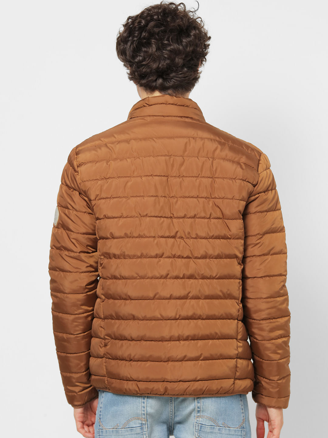 Brown High Neck Puffer Jacket