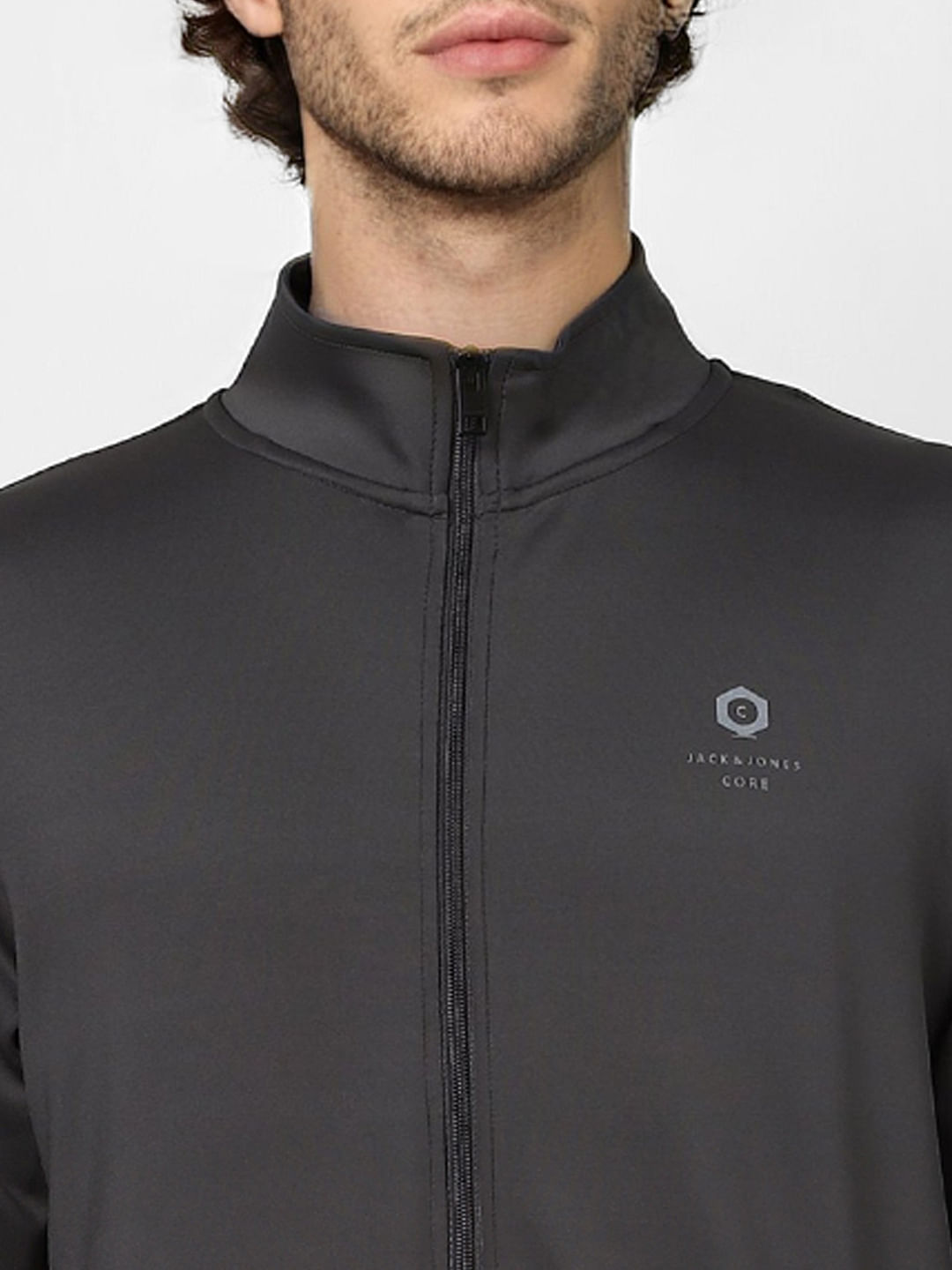 Dark Grey High Neck Jacket