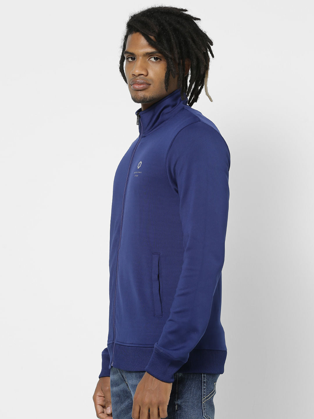 Blue High Neck Jacket