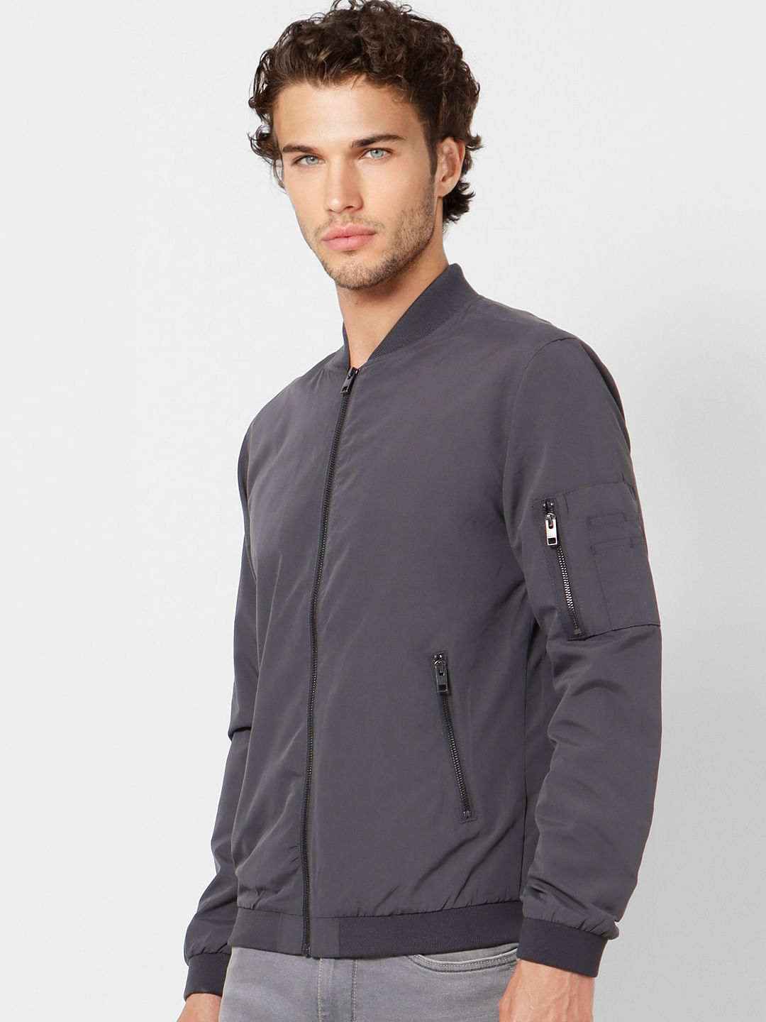 Dark Grey Bomber Jacket