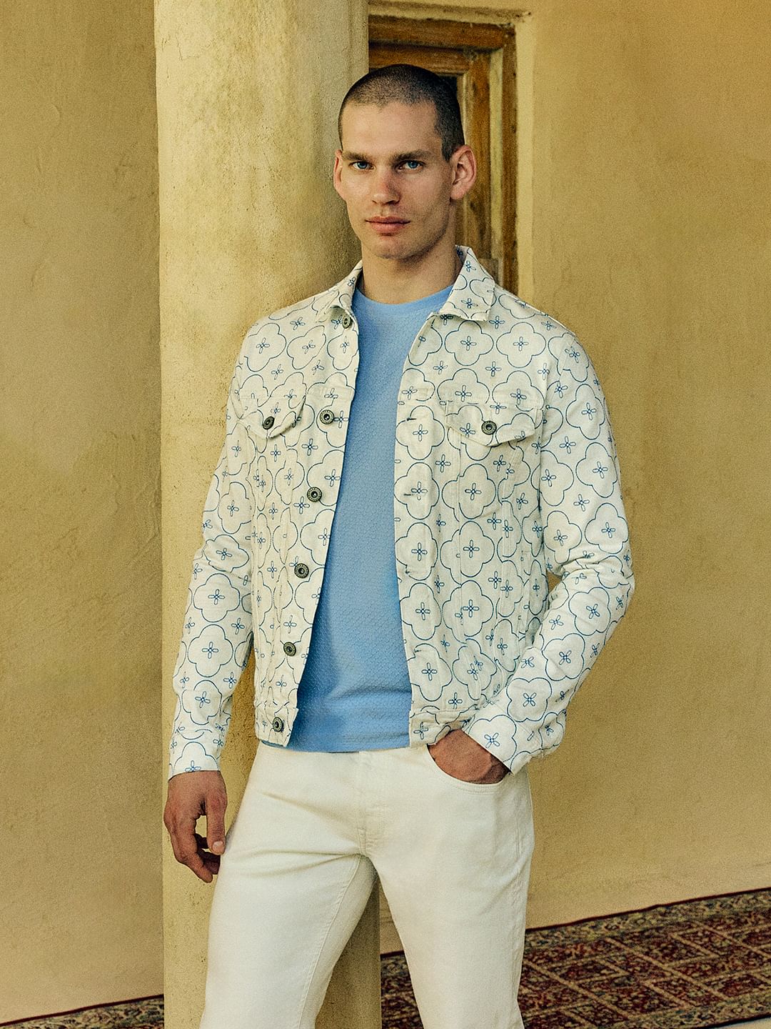 White Embroidered Co-ord Set Jacket