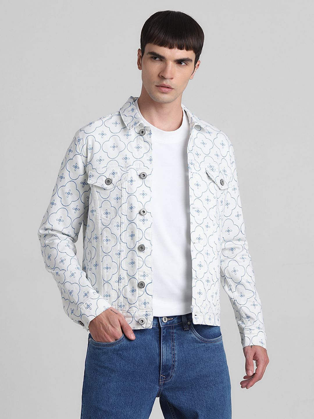 White Embroidered Co-ord Set Jacket