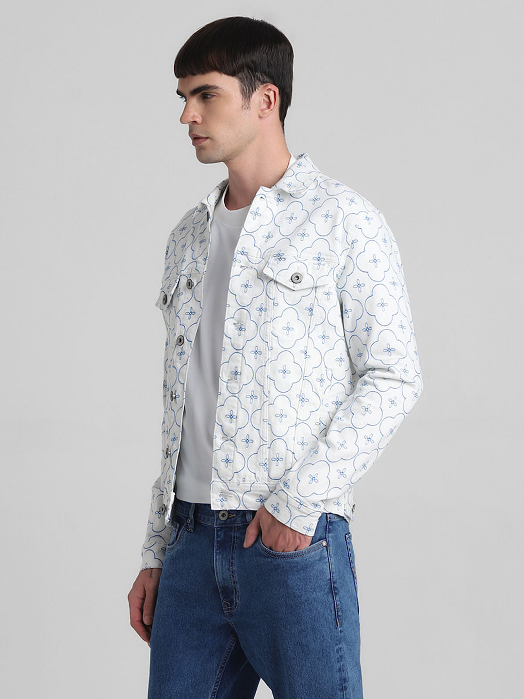 White Embroidered Co-ord Set Jacket