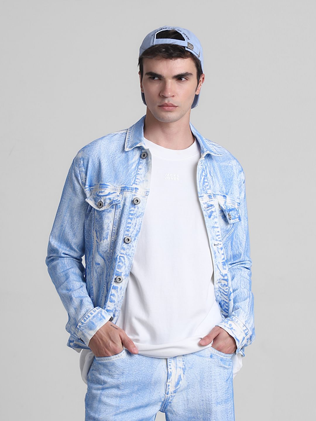 White Washed Co-ord Set Denim Jacket