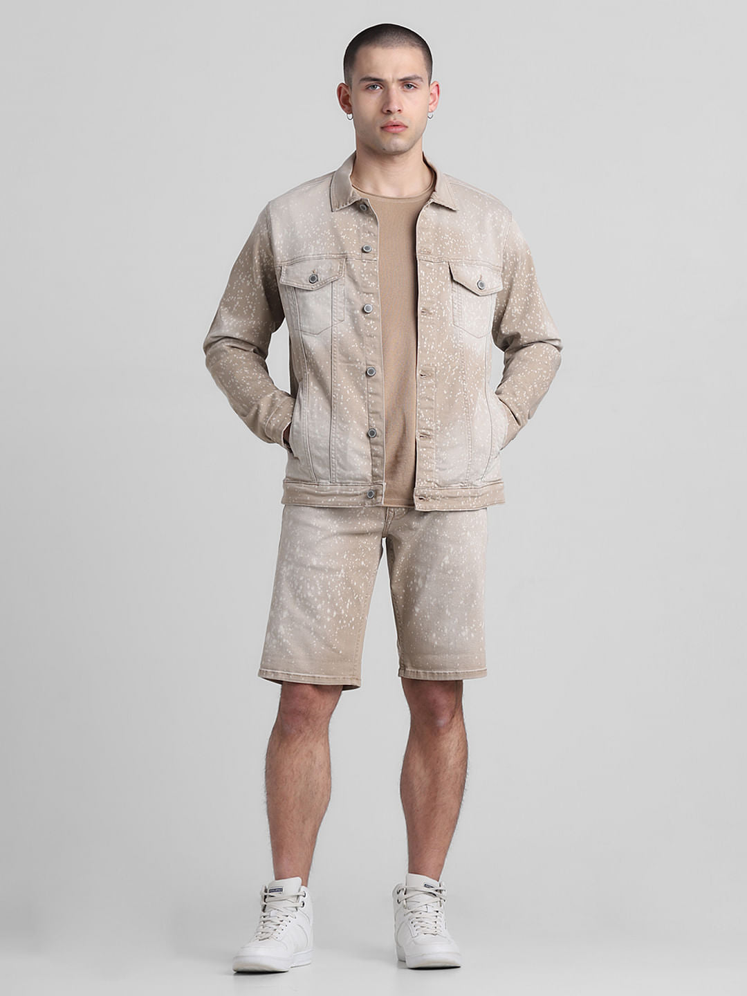 Brown Ombre Co-ord Set Denim Jacket