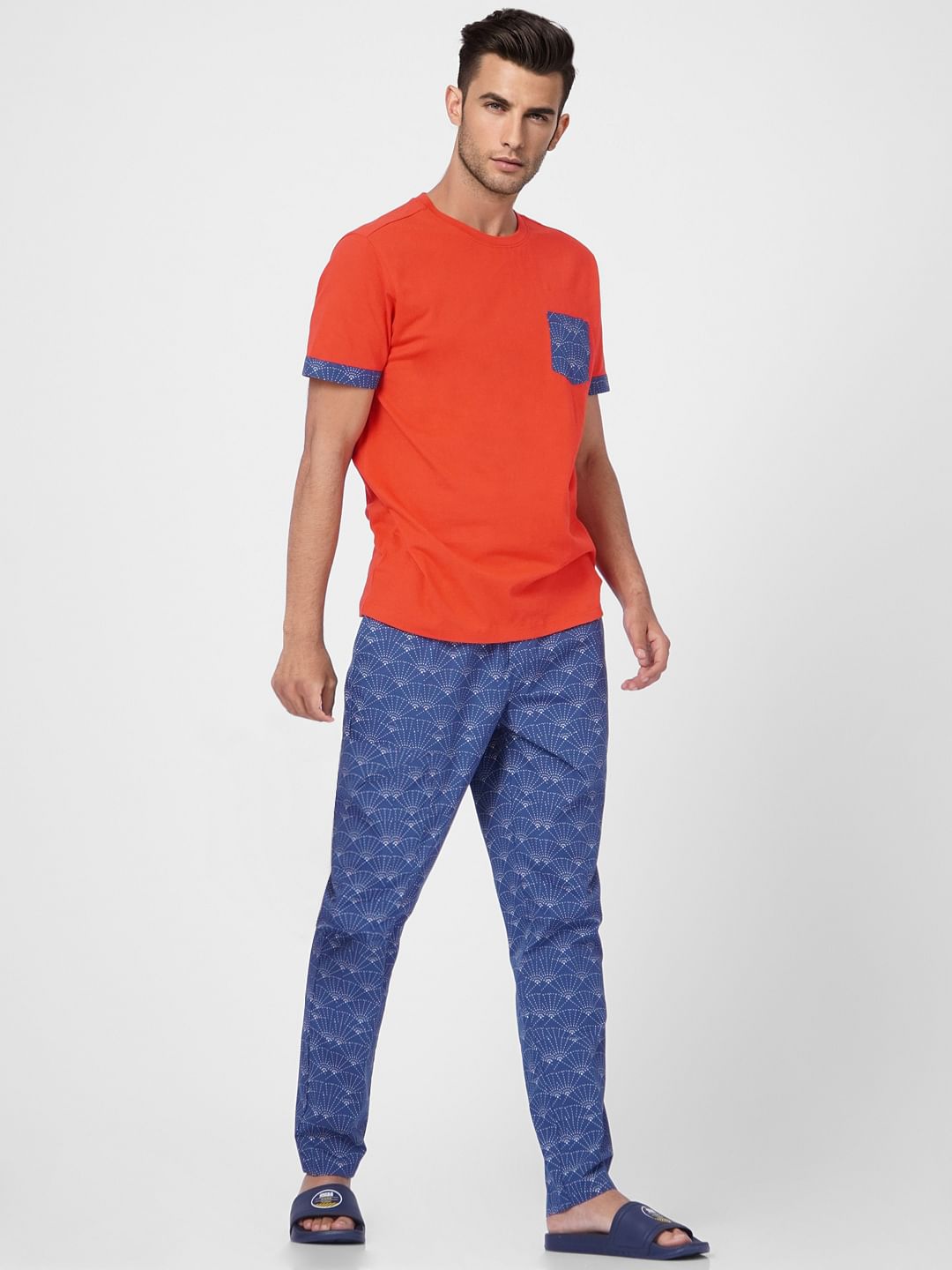 Red T-shirt & Printed Pyjama Set