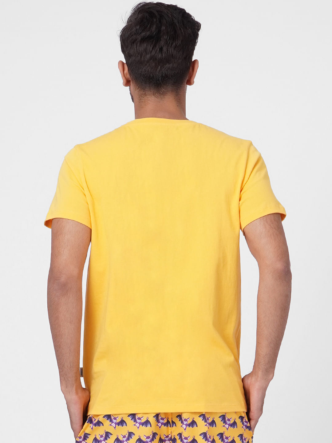 Yellow T-shirt & Printed Shorts Set