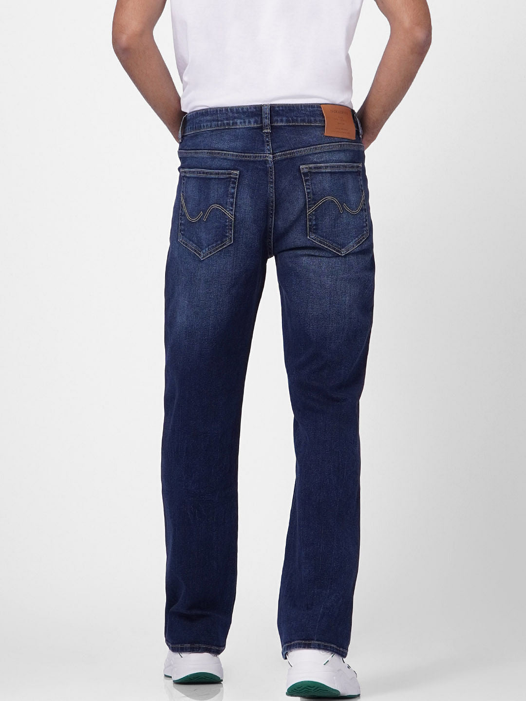 Blue High Rise Washed Bootcut Jeans