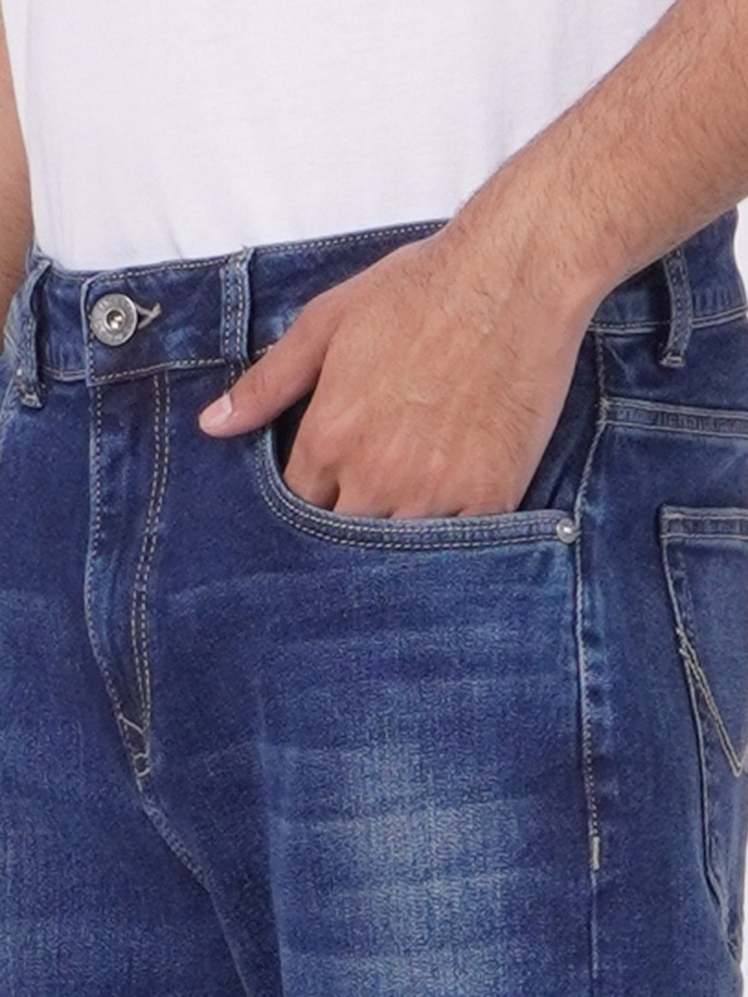 Blue High Rise Washed Bootcut Jeans