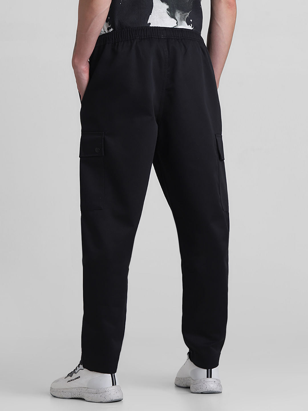 Black Mid Rise Cargo Joggers