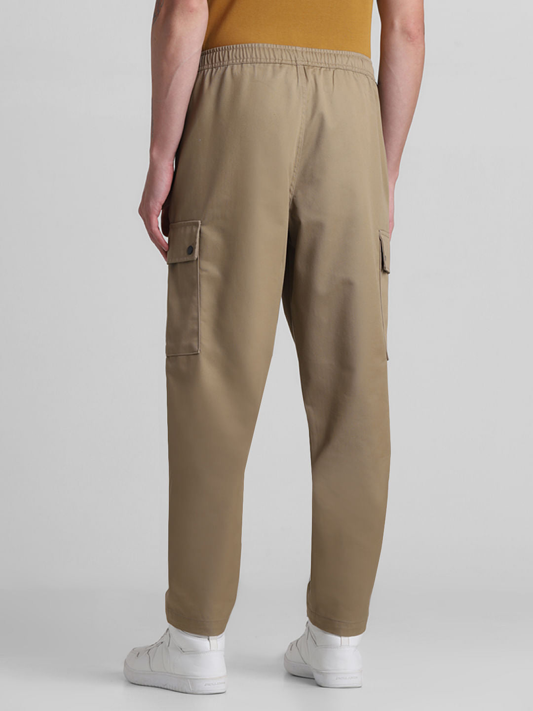 Brown Mid Rise Cargo Joggers
