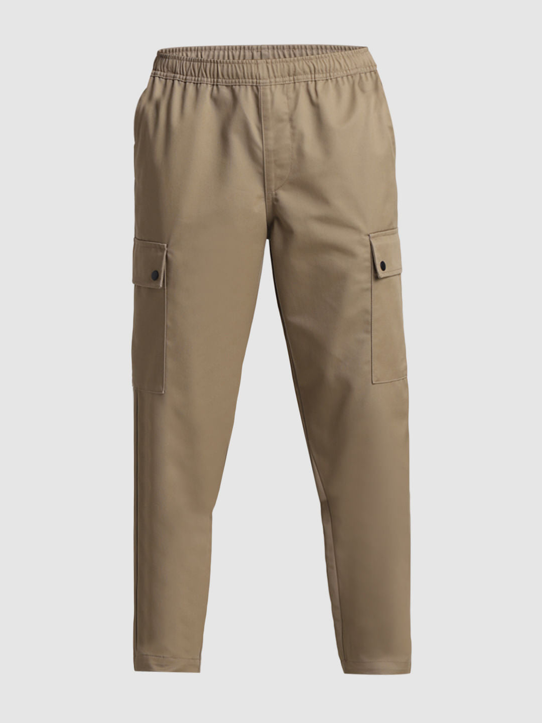 Brown Mid Rise Cargo Joggers