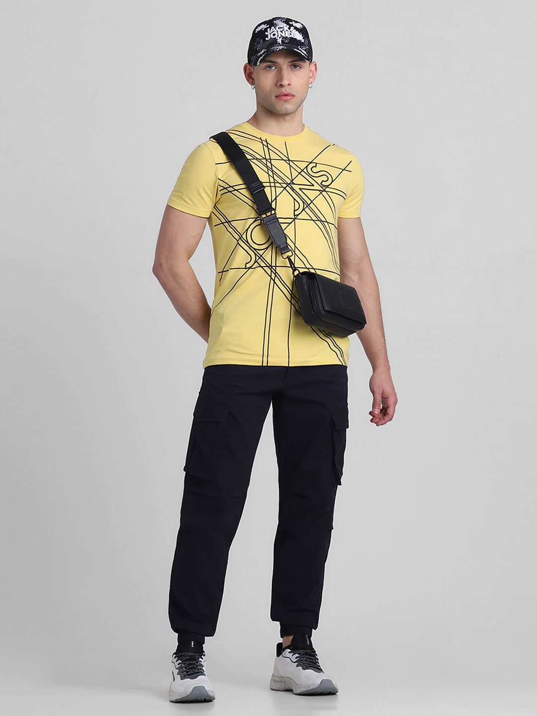 Navy Blue Mid Rise Cargo Pants