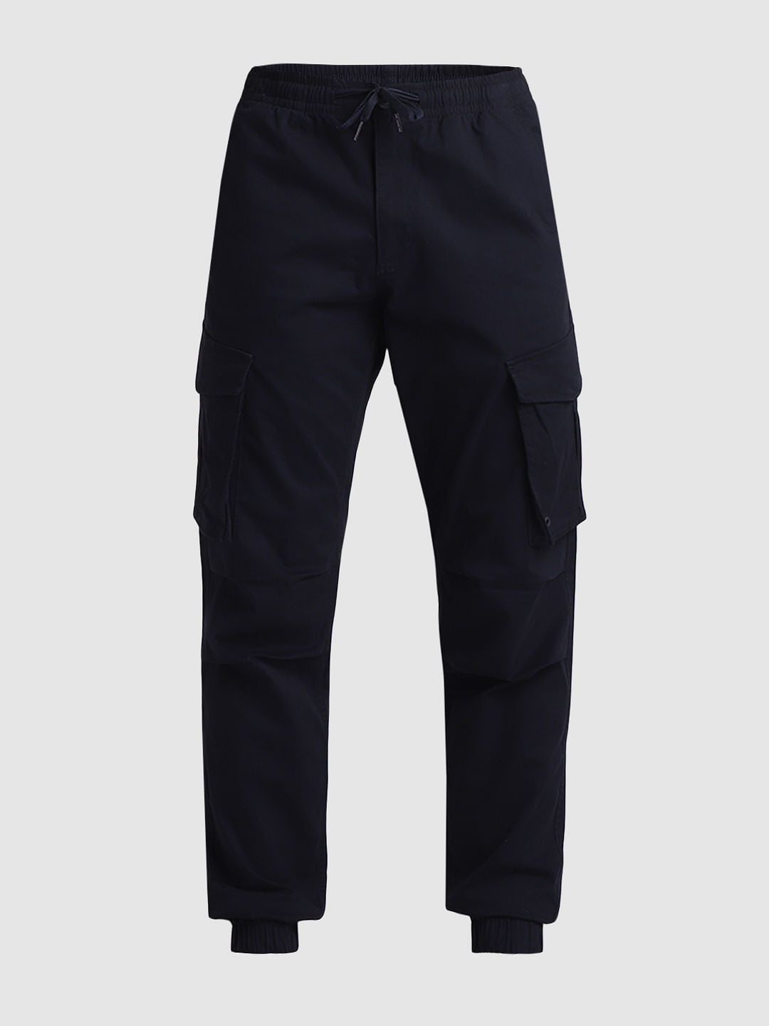 Navy Blue Mid Rise Cargo Pants
