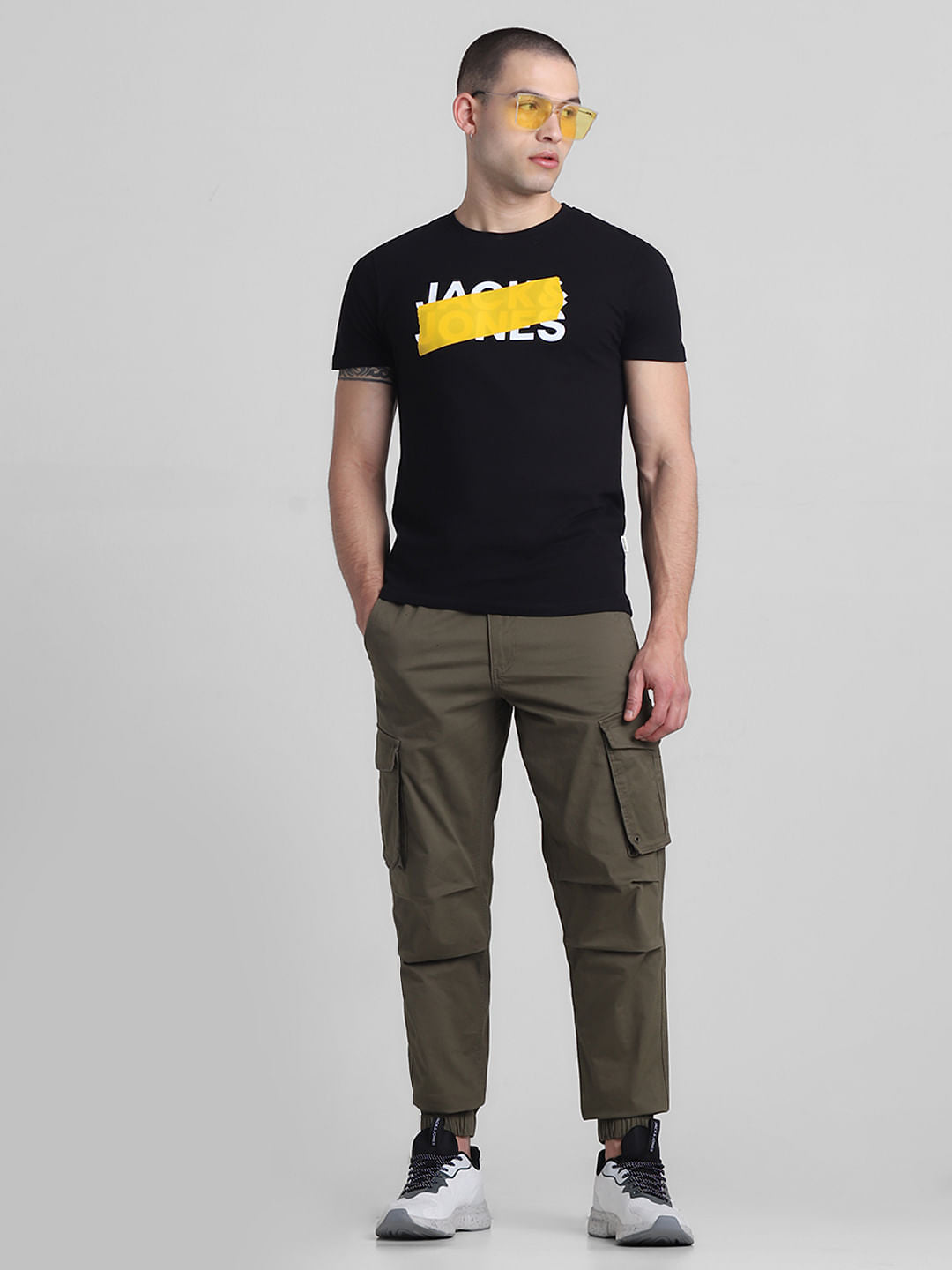 Olive Mid Rise Cargo Pants