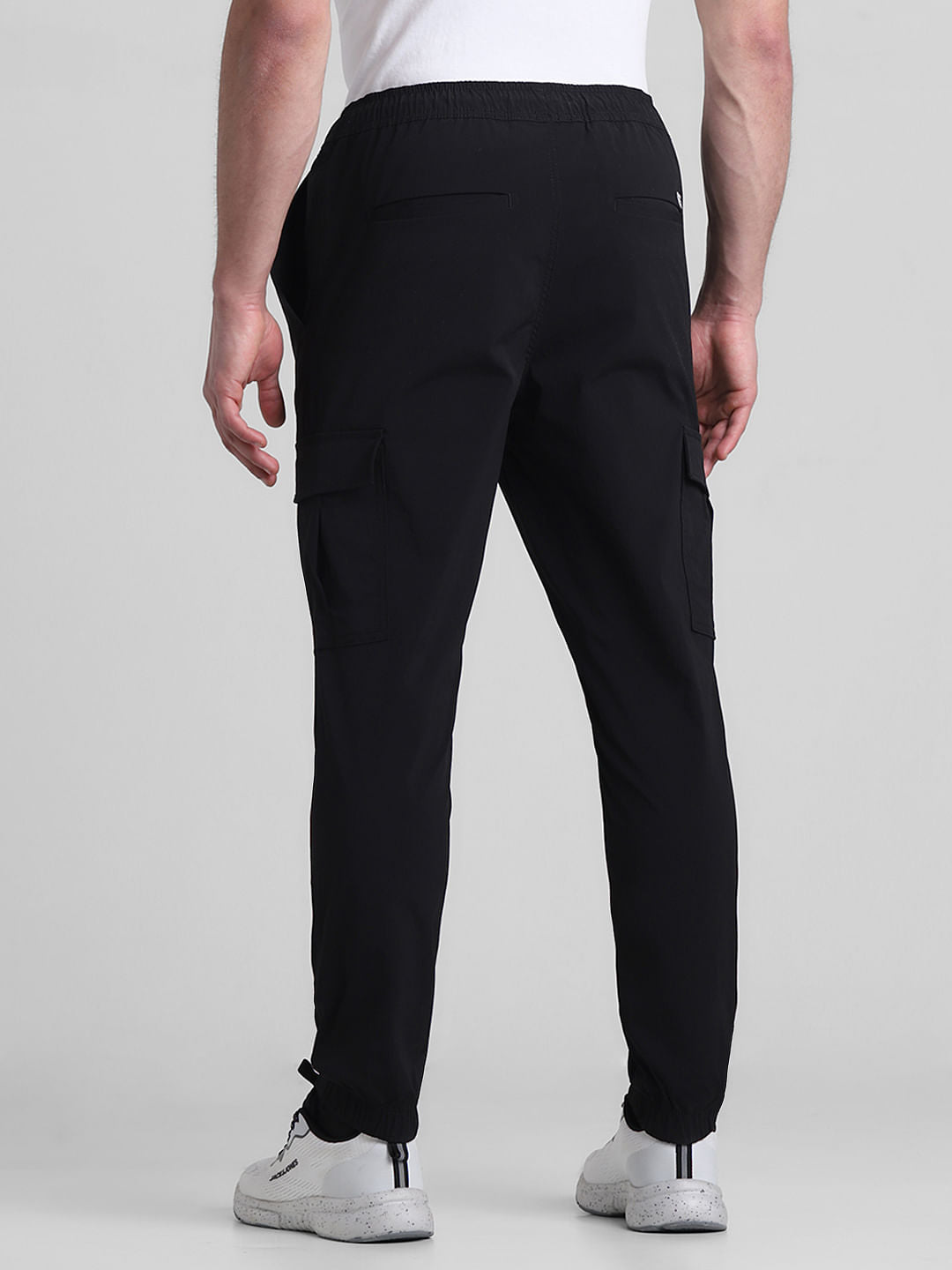 Black Mid Rise Slim Fit Cargos