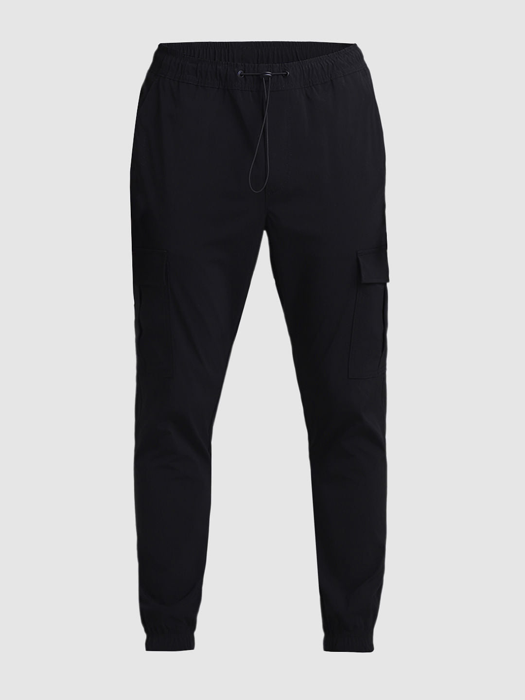 Black Mid Rise Slim Fit Cargos