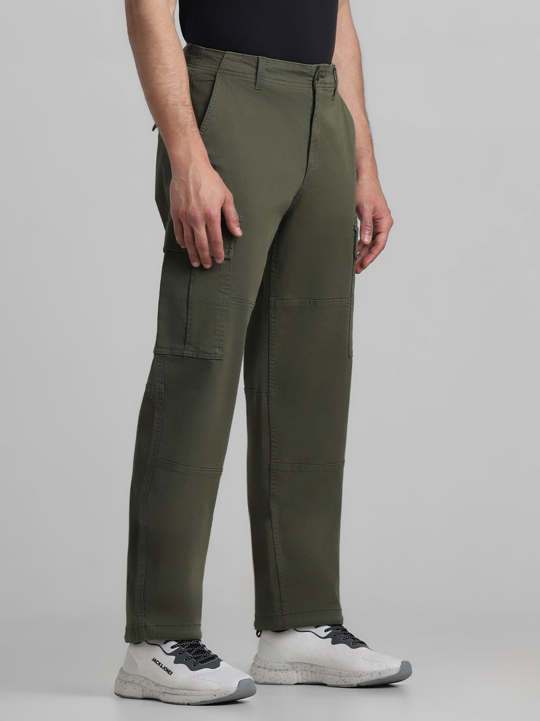Dark Olive Mid Rise Cargo Pants