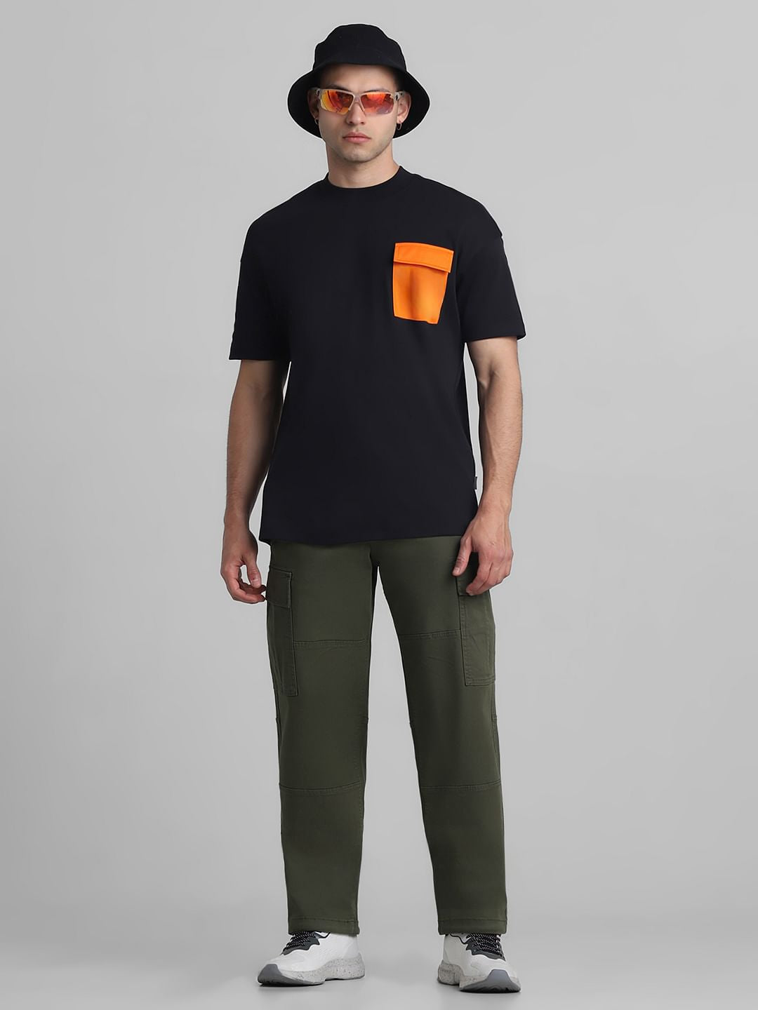 Dark Olive Mid Rise Cargo Pants