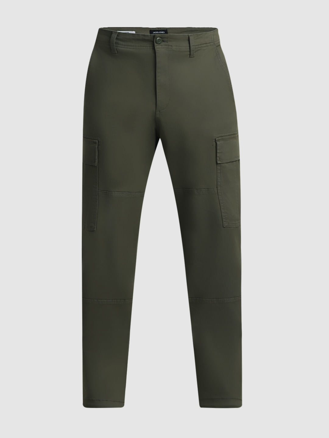 Dark Olive Mid Rise Cargo Pants