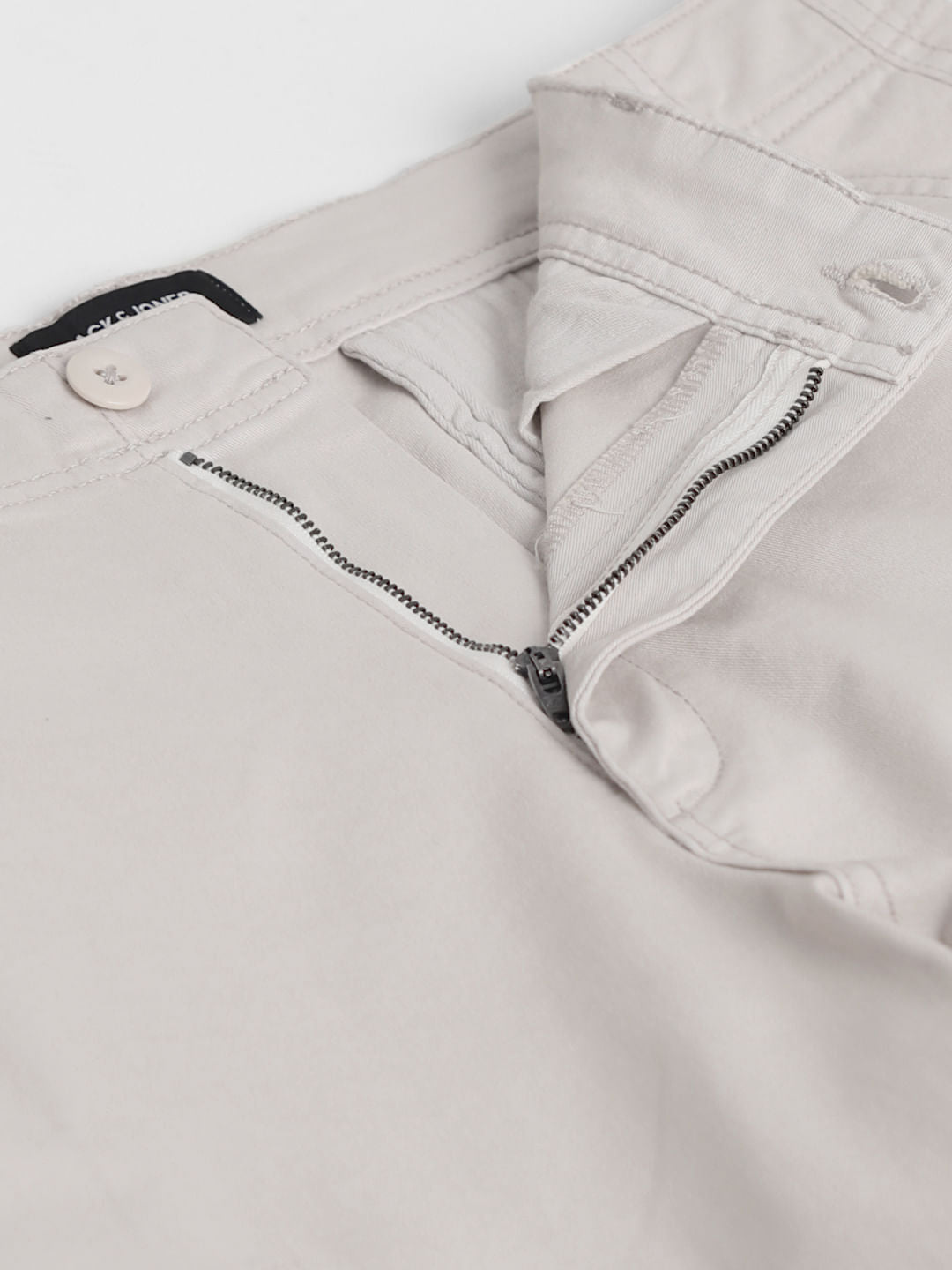 Cream Mid Rise Cargo Pants