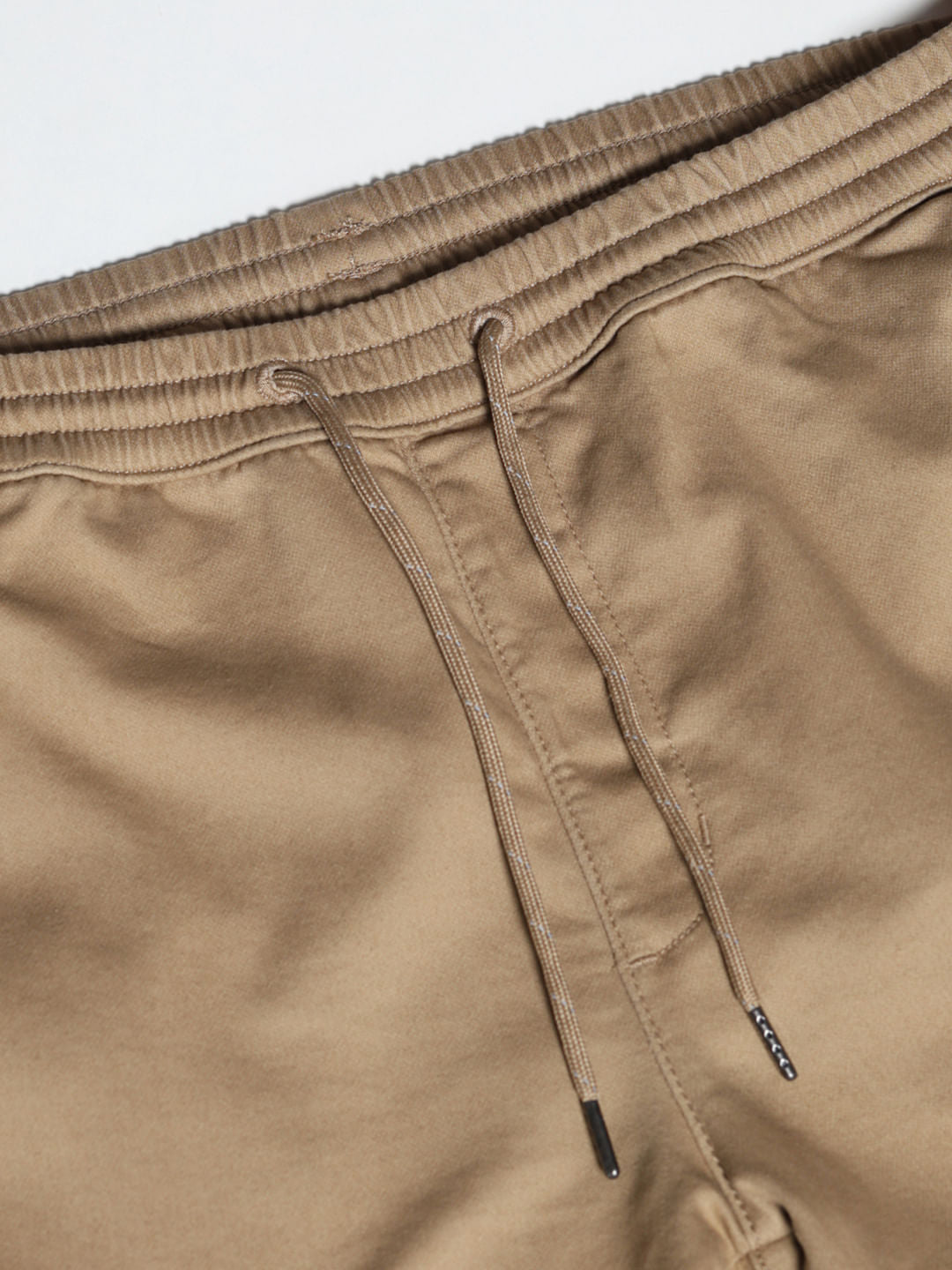 Beige Mid Rise Slim Fit Pants