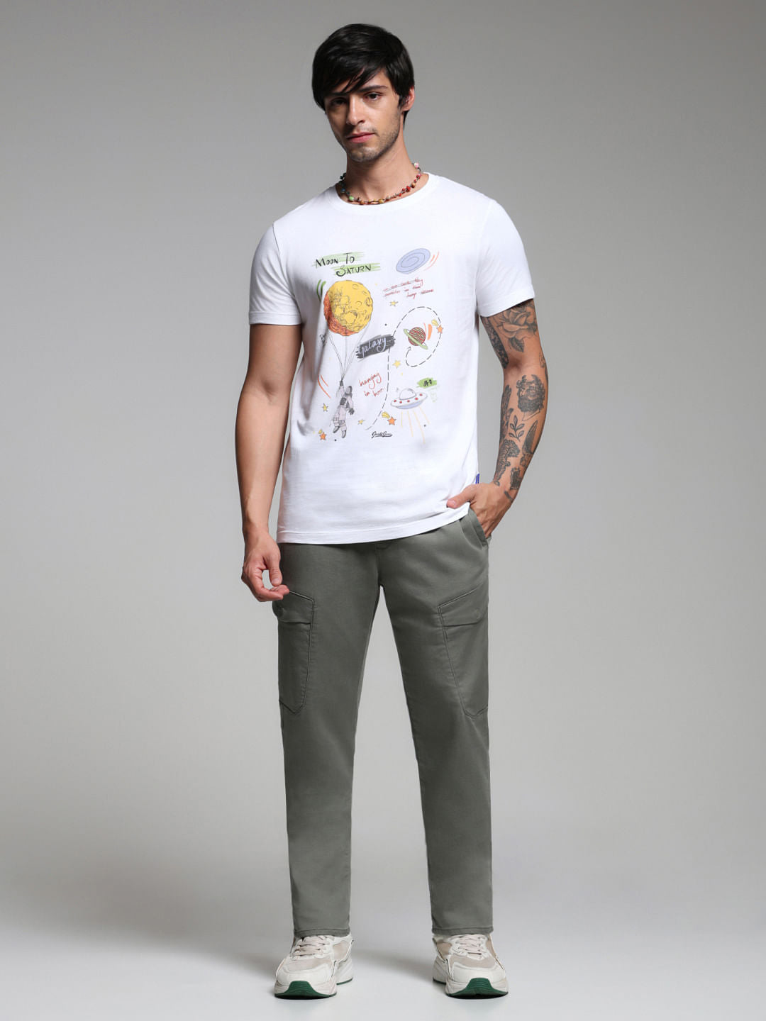Green Mid Rise Slim Fit Pants